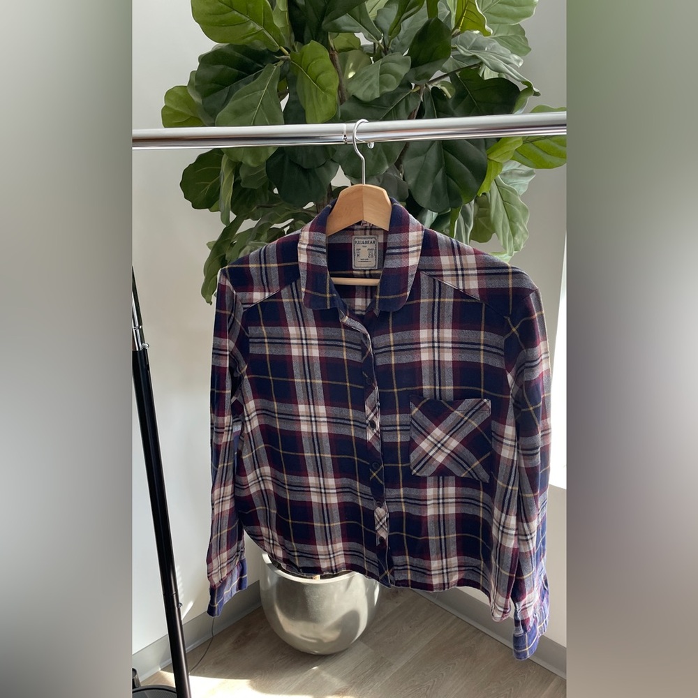 Pull&Bear Kids Checkered Shirt - Blue, Red, White